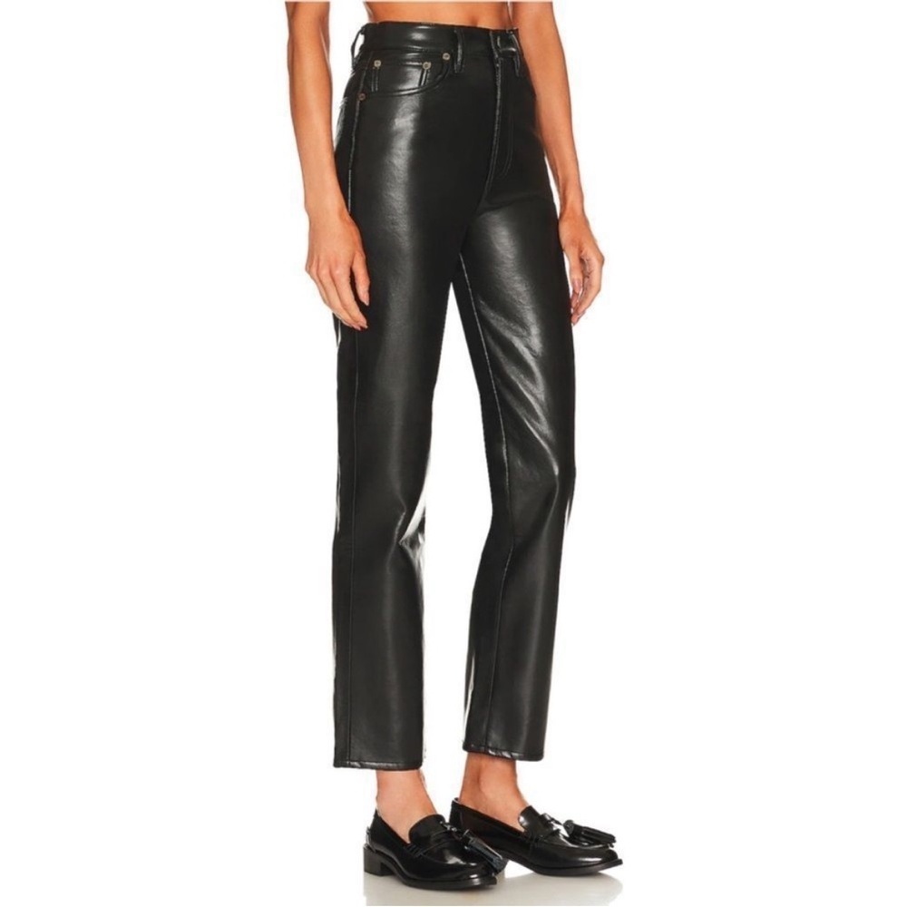 Agolde Recycled Leather Fitted 90's in Detox size 28 Excellent Condition - Picture 4 of 10
